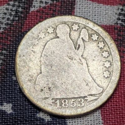Sale Photo Thumbnail #387: 1853 Seated Liberty 90% Silver Dime