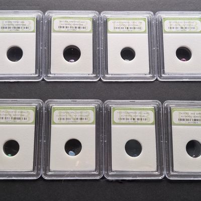 Sale Photo Thumbnail #259: (8) Various Authentic Gemstones - Slabbed International Numismatic Bureau