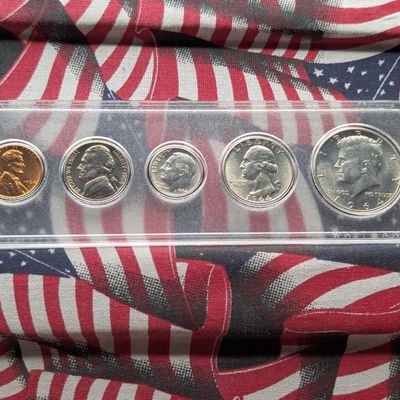 Sale Photo Thumbnail #225: 1964 United States Year Coin Set in Whitman Case - Includes (3) 90% Silver Coins