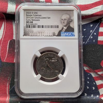 Sale Photo Thumbnail #13: 2023-D Bessie Coleman Quarter - NGC MS68 - Early Release