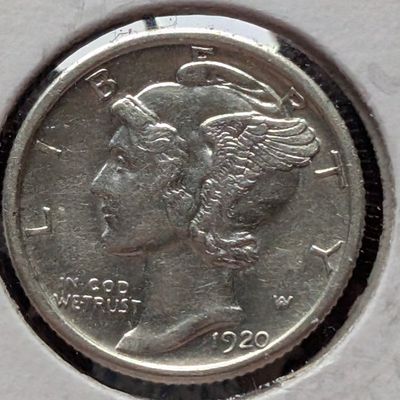 Sale Photo Thumbnail #218: 1920-S Mercury 90% Silver Dime - MS