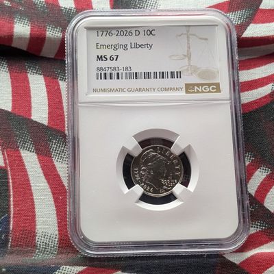 Sale Photo Thumbnail #69: 1776-2026-D Emerging Liberty Dime - NGC MS67