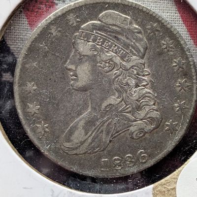 Sale Photo Thumbnail #196: 1836 Capped Bust Silver Half Dollar - VF+ Dark