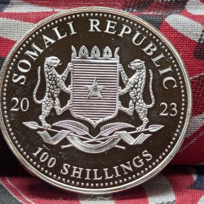 Sale Photo Thumbnail #354: 1 oz. .9999 FINE SILVER 2023 Somali Republic 100 Shillings African Wildlife Elephant Round
