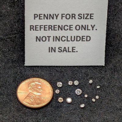 Sale Photo Thumbnail #27: 0.62 Ct. of AWESOME Round Diamonds! - Penny Is For Size Comparison, Not Included
