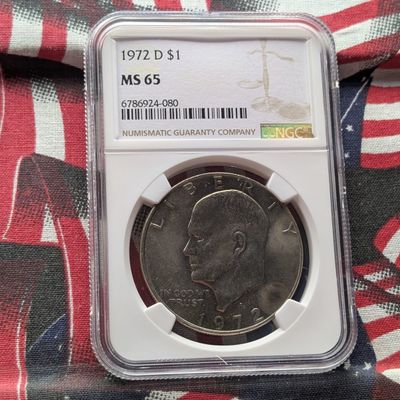 Sale Photo Thumbnail #64: 1972-D Eisenhower Dollar - NGC MS65
