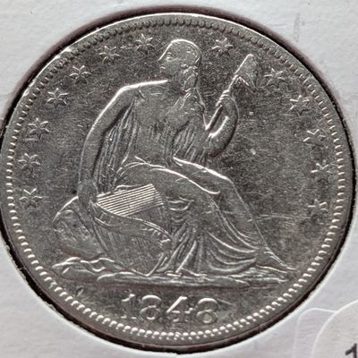Sale Photo Thumbnail #198: 1848-O Seated Liberty 90% Silver Half Dollar - VF+