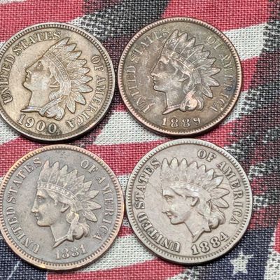 Sale Photo Thumbnail #34: 1881, 1884, 1889, & 1900 Indian Head Cents