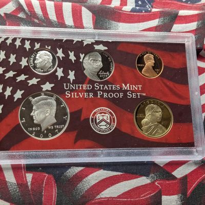 Sale Photo Thumbnail #445: 2007-S U.S. Mint Silver Proof Set in OGP, NO BOX - No Quarters - Includes (2) 90% Silver Coins