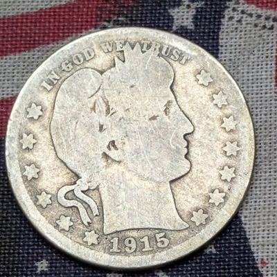 Sale Photo Thumbnail #14: 1915-D Barber 90% Silver Quarter
