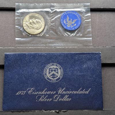 Sale Photo Thumbnail #126: 1973-S Eisenhower 40% Silver Uncirculated Blue Pack Dollar