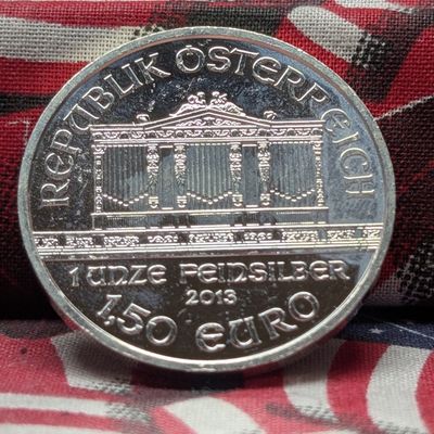 Sale Photo Thumbnail #189: 1 oz. .999 FINE SILVER 2013 Austria 1.50 Euro Vienna Philharmonic Round