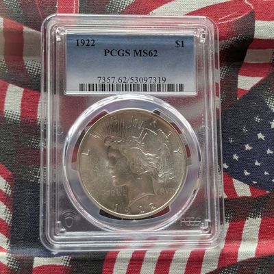 Sale Photo Thumbnail #26: 1922 Peace 90% Silver Dollar - PCGS MS62