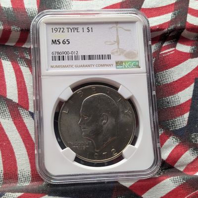 Sale Photo Thumbnail #109: 1972 Type 1 Eisenhower Dollar - NGC MS65