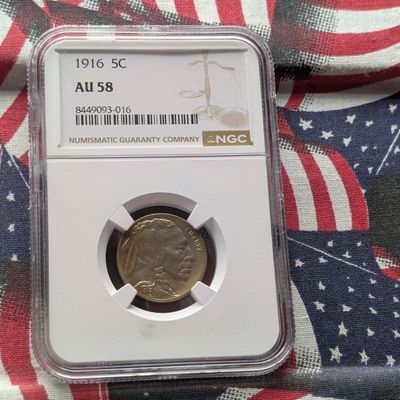 Sale Photo Thumbnail #170: 1916 Indian Head Buffalo Nickel NGC AU58
