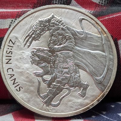 Sale Photo Thumbnail #389: 1 oz. .999 FINE SILVER 2018 Republic of Korea 1 Clay Zi:Sin Canis Round