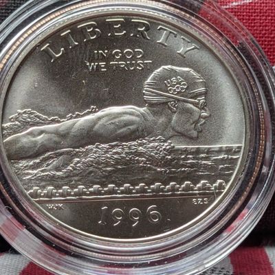 Sale Photo Thumbnail #95: 1996-S UNC Olympic Swimming Commemorative Half Dollar in Government Capsule