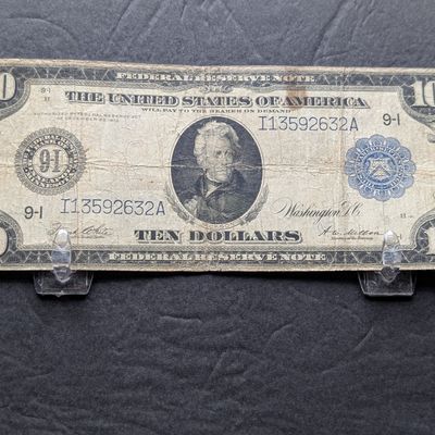 Sale Photo Thumbnail #296: 1914 Series United States $10 Federal Reserve Note