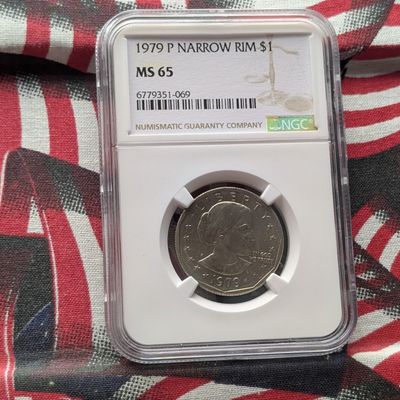 Sale Photo Thumbnail #321: 1979-P Susan B. Anthony Dollar w/ Narrow Rim - NGC MS65