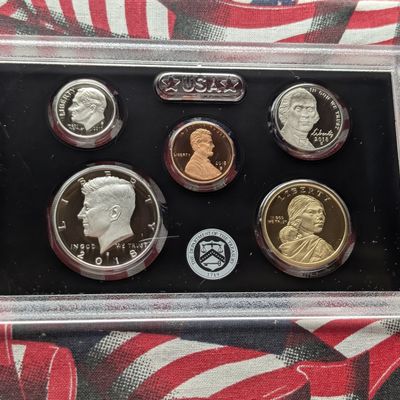 Sale Photo Thumbnail #423: 2018-S U.S. Mint Silver Proof Set in OGP, NO BOX - No Quarters - Includes (2) 90% Silver Coins