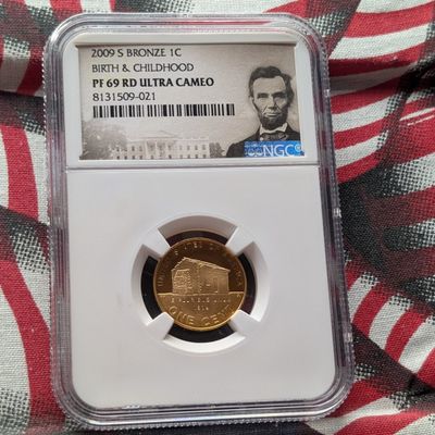 Sale Photo Thumbnail #92: 2009-S PROOF Bronze Lincoln Birth & Childhood Cent - NGC PF69 RD ULTRA CAMEO