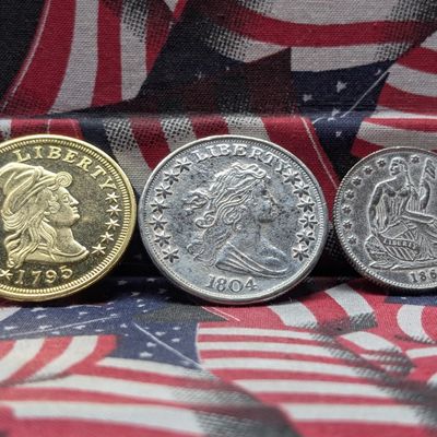 Sale Photo Thumbnail #337: *COPY/REPLICA* Rare Coins - 1804 Bust Half, 1861 Seated Half, 1795 Gold Half Eagle - COPIES!!