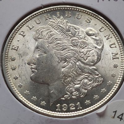 Sale Photo Thumbnail #186: 1921 Morgan 90% Silver Dollar - MS