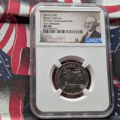 Sale Photo Thumbnail #221: 2023-D Bessie Coleman Quarter - NGC MS68  - Early Release