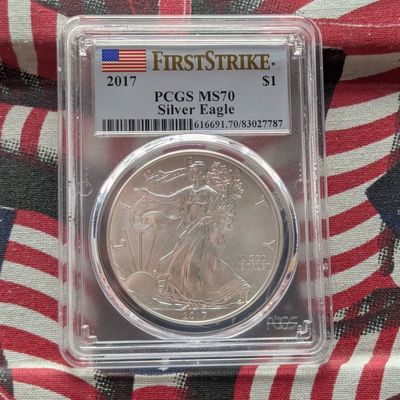 Sale Photo Thumbnail #31: 2017 American Silver Eagle 1 Troy Oz. .999 Silver - PCGS MS70 - First Strike