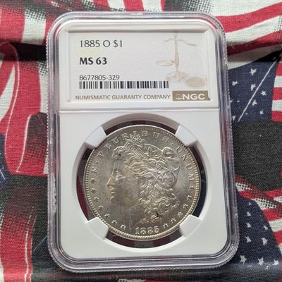 Sale Photo Thumbnail #54: 1885-O Morgan 90% Silver Dollar - NGC MS63