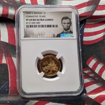 Sale Photo Thumbnail #84: 2009-S PROOF Bronze Lincoln Formative Years Cent - NGC PF69 RD ULTRA CAMEO
