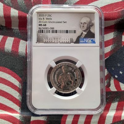 Sale Photo Thumbnail #30: 2025-P Ida B. Wells Quarter - NGC MS68