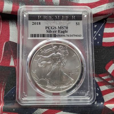 Sale Photo Thumbnail #9: 2018 American Silver Eagle 1 Troy Oz. .999 Silver - PCGS MS70