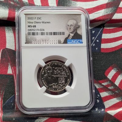 Sale Photo Thumbnail #205: 2022-P Nina Otero-Warren Quarter - NGC MS68