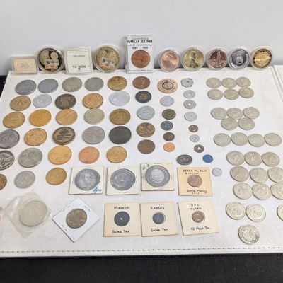 Sale Photo Thumbnail #316: Various Vintage Medals & Tokens - Including Transit, Civil war, Store, Gaming & Commem