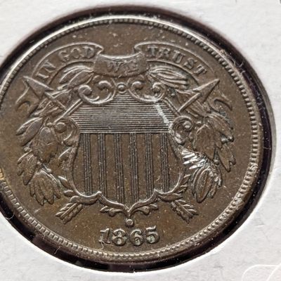 Sale Photo Thumbnail #228: 1865 Two Cent Piece - XF, Bold "We"