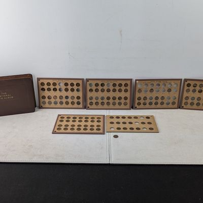 Sale Photo Thumbnail #397: Partial 1889-1909 Indian Head Cent & 1910-1957 Lincoln Cent Collection in Vintage National Coin Album Sleeves w/ EMPTY Half Dollar Collector's Album - 112 Lincoln & 17 Indian = 129 Coins Total