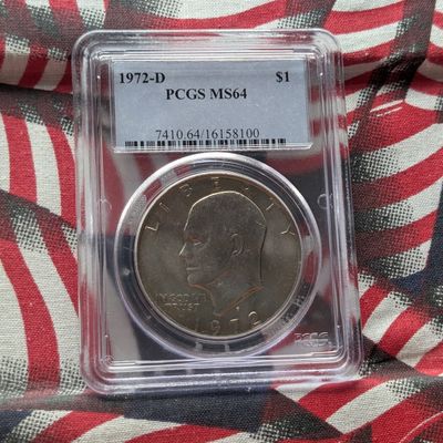 Sale Photo Thumbnail #395: 1972-D Eisenhower Dollar - PCGS MS64