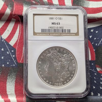 Sale Photo Thumbnail #154: 1881-O Morgan 90% Silver Dollar NGC MS63