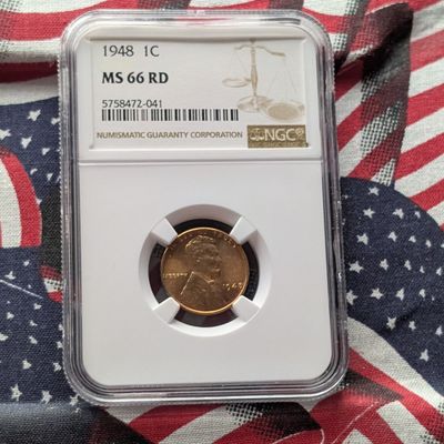 Sale Photo Thumbnail #143: 1948 Lincoln Wheat Cent - NGC MS66 RD