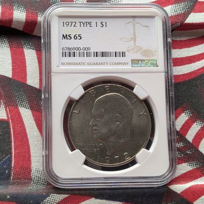 Sale Photo Thumbnail #356: 1972 Type 1 Eisenhower Dollar - NGC MS65