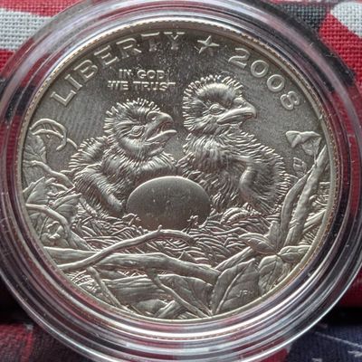 Sale Photo Thumbnail #417: 2008-S UNC Bald Eagle Commemorative Half Dollar in Government Capsule