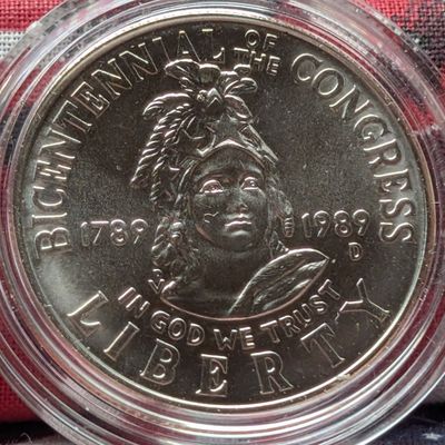 Sale Photo Thumbnail #273: 1989-D UNC Bicentennial of Congress Commemorative Half Dollar in Government Capsule