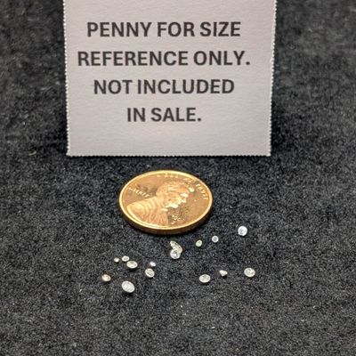 Sale Photo Thumbnail #181: 0.41 Ct. of WONDERFUL Round Diamonds! - Penny Not Included, Shown For Size Comparison