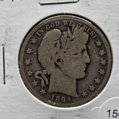 Sale Photo Thumbnail #200: 1894-S Barber 90% Silver Half Dollar - G