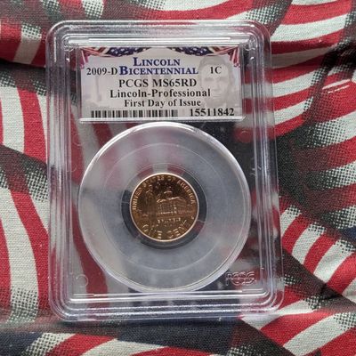 Sale Photo Thumbnail #396: 2009-D Lincoln Professional Life Cent - PCGS MS65 RD - First Day of Issue