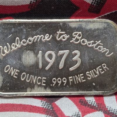 Sale Photo Thumbnail #167: 1 oz. .999 FINE SILVER Welcome to Boston - 82nd Numismatic Convention Designed Art Bar