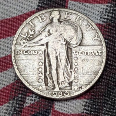 Sale Photo Thumbnail #361: 1930 Standing Liberty 90% Silver Quarter