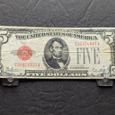 Sale Photo Thumbnail #430: 1928 Series $5 RED SEAL Banknote