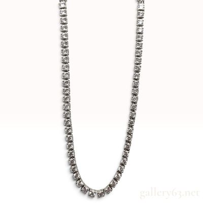 5.75ctw Natural Diamond and 14KWG Tennis Necklace 17 Inch